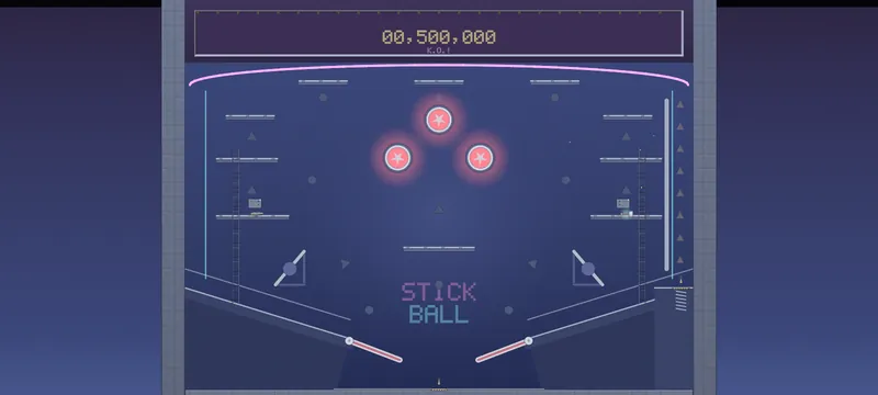 Pinball Arcade: a pinball table with bumpers and flippers.