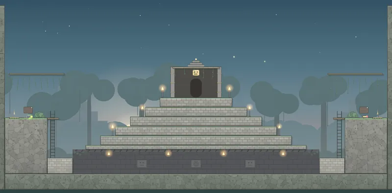 Temple Steps: a jungle temple with a shrine at the top of its steps.